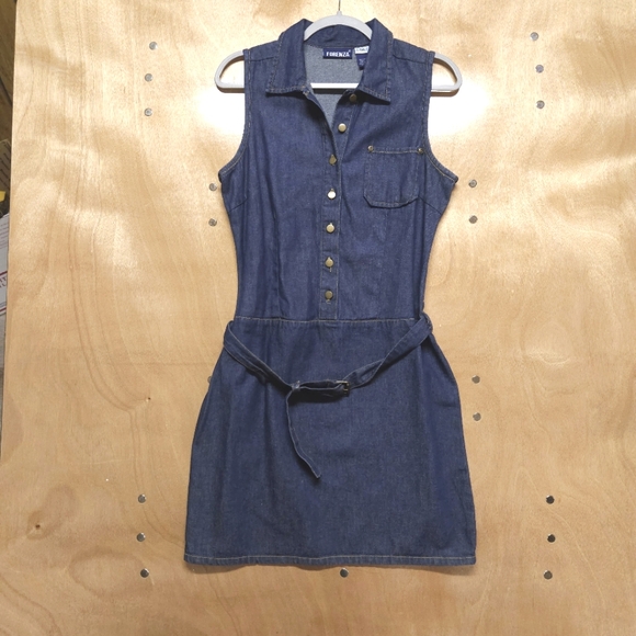 Forenza Dresses & Skirts - Vintage Forenza  Belted Button-Up Denim  Dress 5-4160-7 Cotton Size 10 Y2K